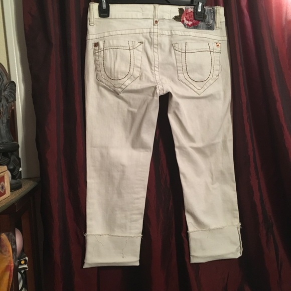Off-white cropped jeans Freestyle Size 7 low rise - Picture 4 of 8